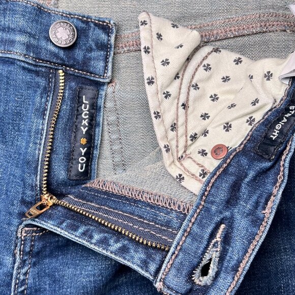 Lucky Brand Brooke Straight Jeans Medium Wash Stretch Denim Size 8 / 29 - Picture 4 of 8